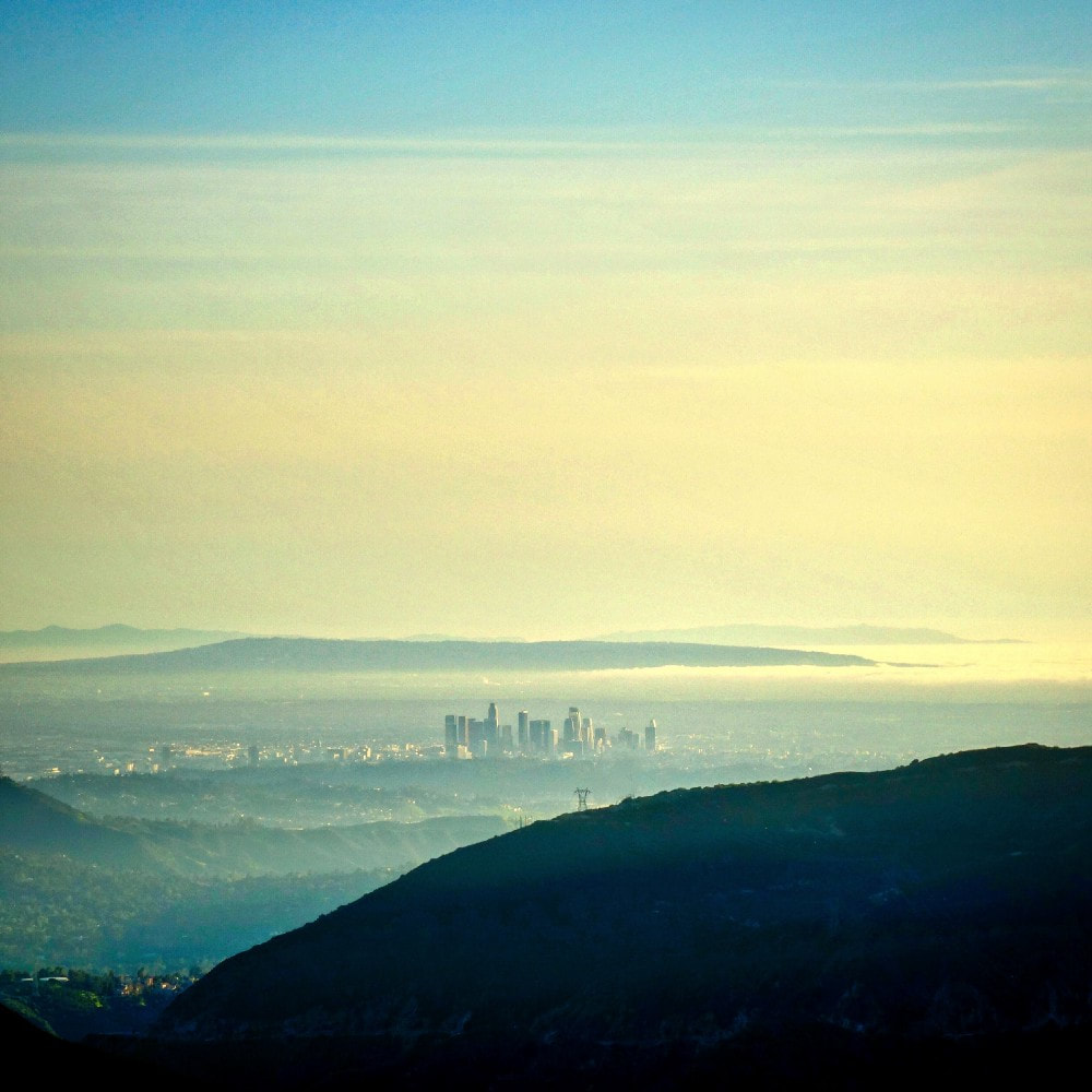view of Los Angeles from the San Gabriel Mountains Angeles National Forest