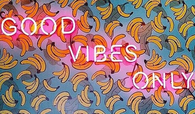 Good vibes only mindfulness neon art poem