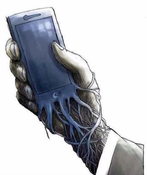 banksy digital technology phone addiction facebook