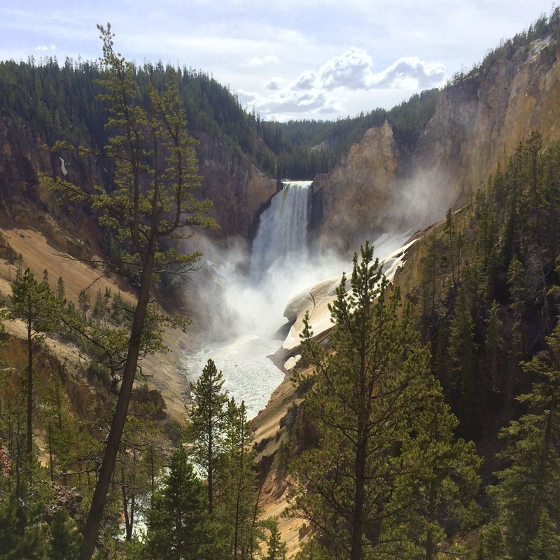 Lower Falls in the Grand Canyon of the Yellowstone National park mindfulness now waterfall awe
